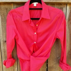 J Crew button-up shirt watermelon color size 8